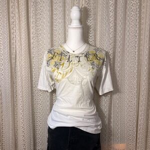 Affliction Style White Graphic Tee